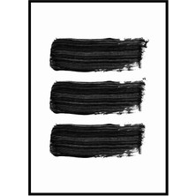 Beril Yamaç Design Studio Eşitlik Soyut Fırça Darbesi Siyah Beyaz İllüstrasyon Poster