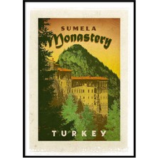 Beril Yamaç Design Studio Sümela Manastırı Vintage Reprodüksiyon Poster