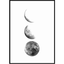 Beril Yamaç Design Studio Siyah Beyaz HD Ay Evreleri Poster