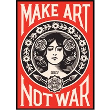 Beril Yamaç Design Studio Make Art Not War Vintage Reprodüksiyon Poster