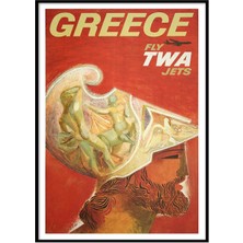 Beril Yamaç Design Studio Greece TWA  Vintage Reprodüksiyon Poster