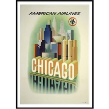 Beril Yamaç Design Studio Chicago AA Vintage Reprodüksiyon Poster