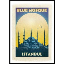Beril Yamaç Design Studio Blue Mosque Sultanahmet Camii Vintage Reprodüksiyon Poster