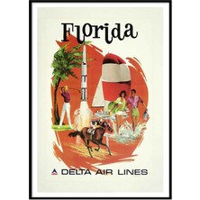 Beril Yamaç Design Studio Florida Delta  Vintage Reprodüksiyon Poster