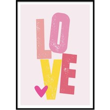 Beril Yamaç Design Studio Pink Love Tipografik Poster