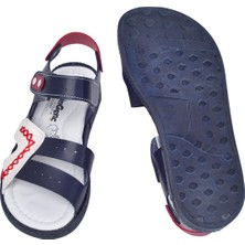 Kiko Şb 2498 07  Erkek Çocuk Sandalet Terlik Lacivert Beyaz