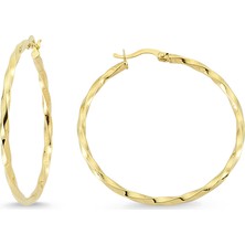 Altınsepeti Altın Işıltılı Halka Model Küpe AS345KP