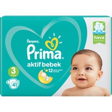 Prima Bebek Bezi Aktif Bebek 3 Beden 41 Adet Midi İkiz Plus Paket