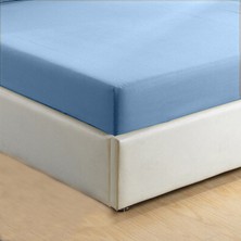 Monohome %100 Pamuklu Ranforce Fitted Açık Mavi Tek Kişilik Lastikli Çarşaf 100*200