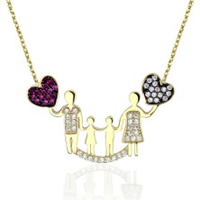 Lilarote Ailem Anne Baba Çocuklar Altın Kolye