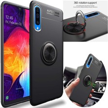 TahTicMer Xiaomi Mi 9 SE Kılıf Silikon Yüzüklü Standlı Metal Araç Tutuculu Ravel Tpu Siyah Rose Gold