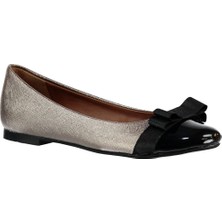 Fox Shoes PlatinSiyah Kadın Babet B726019509