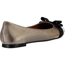 Fox Shoes PlatinSiyah Kadın Babet B726019509