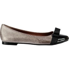 Fox Shoes PlatinSiyah Kadın Babet B726019509