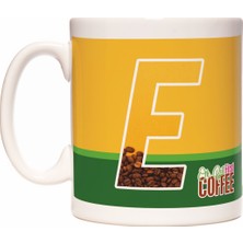 Rock'n Fox E Harfli Kahve Tasarımlı Baş Harf First Coffee Kupa Bardak