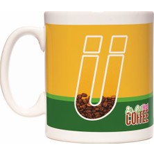 Rock'n Fox Ü Harfli Kahve Tasarımlı Baş Harf First Coffee Kupa Bardak