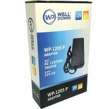 Wellpower 12 V 5 A Plastik Kasa Adaptör Jak Fişli 5,5 x 2,5 mm