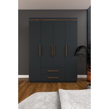 Metalia Perla Lüx 4 Kapı 2 Çekmeceli Gardrop