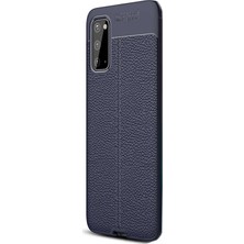 Gpack Samsung Galaxy S20 Kılıf Niss Silikon Deri Görünümlü Lacivert