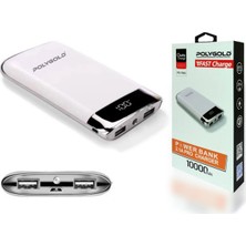 Polygold Powerbank 2.1 Amper Pro Fast Quality Charge Led Ekranlı 10.000mAh PG 7063