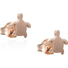 By Barun Mini Kaplumbağa Küpe Rose