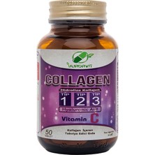 Yurdavit Hidrolize Collagen () Type (Tip) 1-2-3 Hyaluronic Acid Vitamin C 2 Adet 50 Tablet