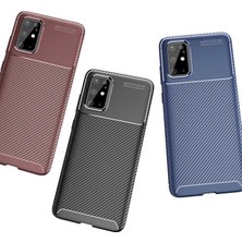 Case 4U S20 Plus Uyumlu Kılıf Rugged Armor Karbon Desenli Lüx Negro Silikon Arka Kapak Siyah