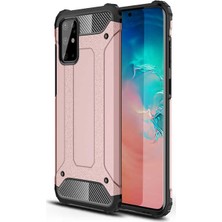 Case 4U Galaxy S20 Plus Kılıf Military Armor Çift Katmanlı Crash Silikon Kılıf Rose Gold