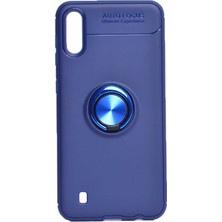 Case 4U A01 Kılıf Autofocus Shockprof Ravel Yüzüklü Standlı Slikon Kapak Lacivert