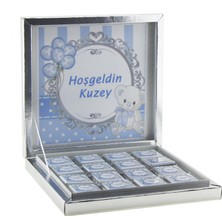 Mutlu Adım Isim Etiketli Ayıcık Madlen Bebek Çikolata 48 Adet - 350 gr