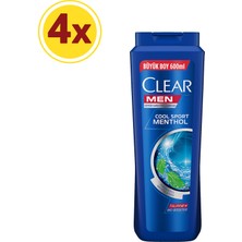 Clear Men Cool Sport Menthol Erkek Şampuan 600 ml x4