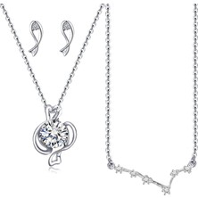 Chavin Zirkon Taşı Balık Burç Kolye Küpe Seti dt22