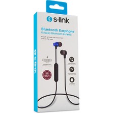 S-link SL-BT45 TF Card + Bluetooth Kulak İçi Mavi Mikrofonlu Kulaklık