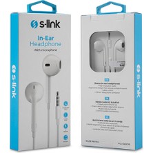 S-link SL-KU170 Kulak İçi Beyaz Mikrofonlu Kulaklık