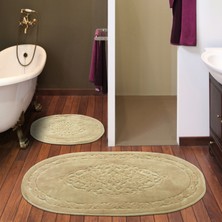 Alanur Home Damaks Oval Cotton 2'li Paspas Cappuccino