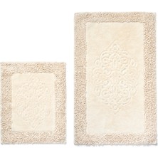 Alanur Home Salina Cotton Makarnalı Yıkanabilir 2'li Paspas Seti Klozet Takımı Cappuccino