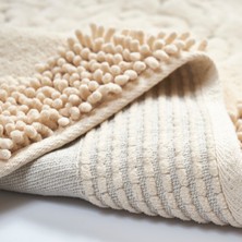 Alanur Home Salina Cotton Makarnalı Yıkanabilir 2'li Paspas Seti Klozet Takımı Cappuccino