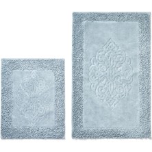 Alanur Home Salina Cotton Makarnalı Yıkanabilir 2'li Paspas Seti Klozet Takımı Gri