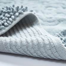 Alanur Home Salina Cotton Makarnalı Yıkanabilir 2'li Paspas Seti Klozet Takımı Gri