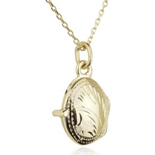 By Barun Oval Kolye Sarı Altın