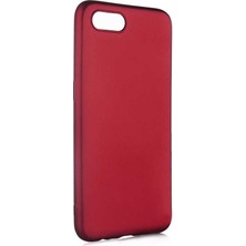 Tekno Grup Realme C2 Kılıf Mat Premium Silikon Kılıf - Bordo + Cam Ekran Koruyucu