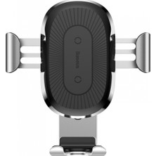 Baseus iPhone Uyumlu Kablosuz Şarj Araç Tutucu - Gümüş - WXYL-0S