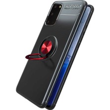 Case 4U Samsung Galaxy S20 Kılıf Autofocus Shockprof Ravel Yüzüklü Standlı Slikon Kapak Lacivert