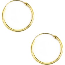 By Barun Orta Boy Küpe Sarı Altın