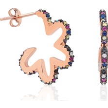 By Barun Renkli Çiçek Küpe Rose