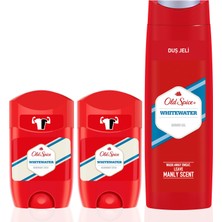 Old Spice Duş Jeli 400 ml + Deo Stick White Water 50 ml x 2