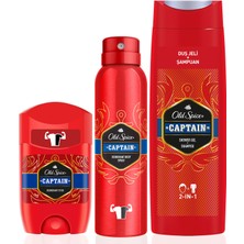 Old Spice Duş Jeli & Şampuan 400 ml + Deo 150 ml + Deo Stick Capt 50 ml