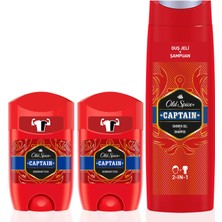 Old Spice Duş Jeli & Şampuan 400 ml + Deo Stick 50 ml x 2 Captain