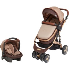 Joell Truva Travel Gold Kahverengi Seyahat Sistem Bebek Arabası 15 kg Taşıma Kapasitesi ile Katlanabilir