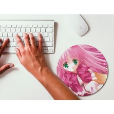 Wuw Anime Girl Yuvarlak Mouse Pad